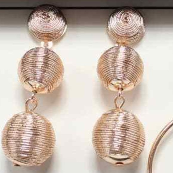 Bijoux Bar 3 Pair Rose Gold Tone Earrings Posts & Drops Crystal & MOP Gift Boxed - Picture 3 of 7